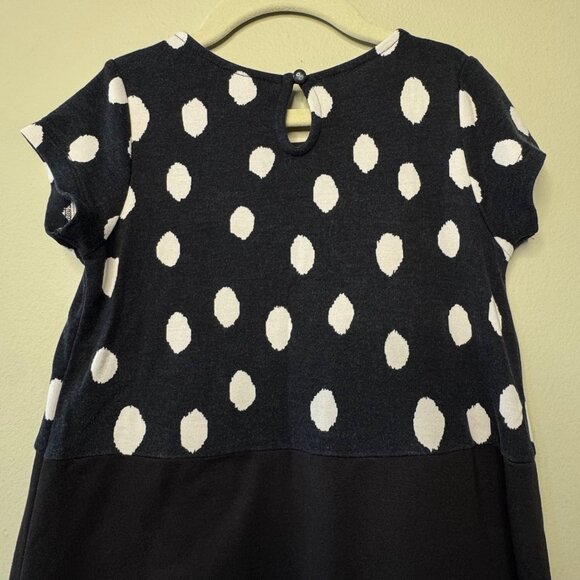 H&M Monster Cat Dress Girls 6-8 Velour Sequined Eyes & Paw Pockets Black Dots - Picture 4 of 8
